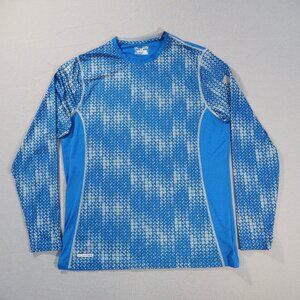 Under Armour Shirt Mens Extra Large Blue Heat Gear Geometric Check Stretch